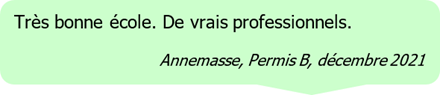 Avis d'un candidat au permis dans l' Auto Ecole CFCR VINDRET...